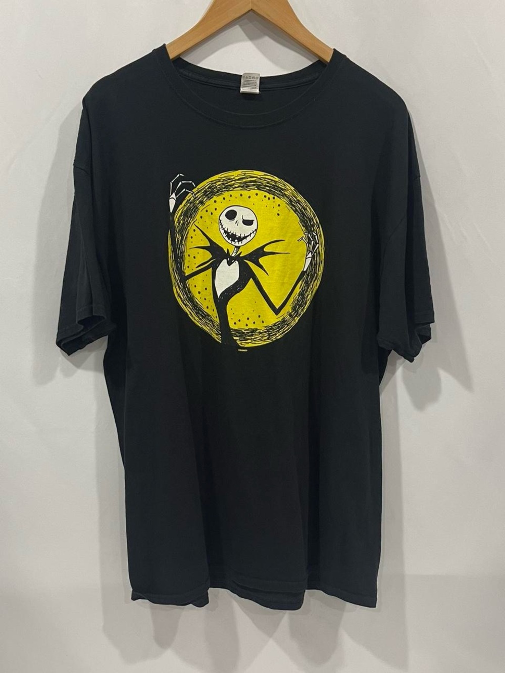Disney Black Short-Sleeve Tee with Yellow Jack Skellington Graphic